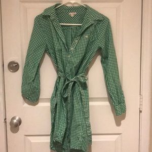 Gap Green Gingham Shirt Dress XS